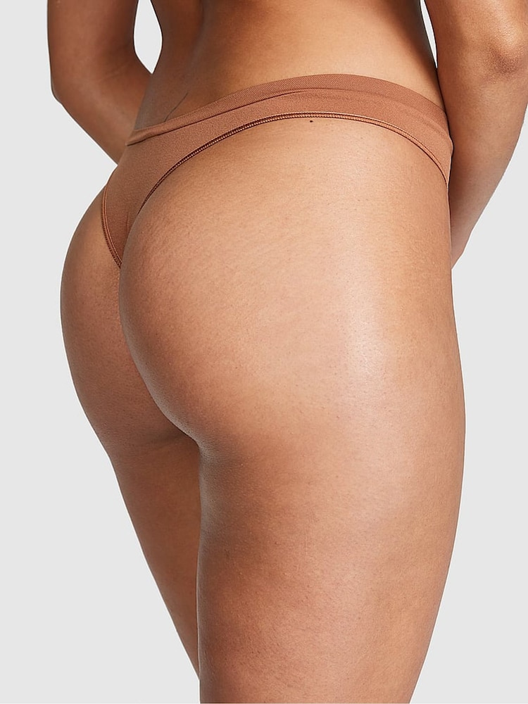 Victoria's Secret PINK Nude Caramel Thong Knickers - Image 2 of 3