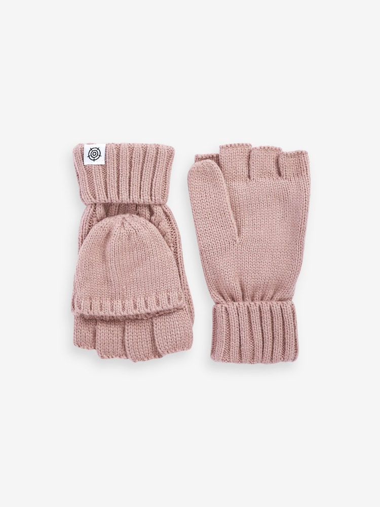 Tog 24 Pink Mid Marl Wilks Knitted Fingerless Gloves - Image 1 of 3