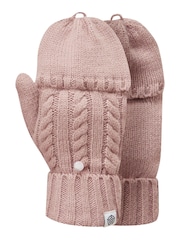 Tog 24 Pink Mid Marl Wilks Knitted Fingerless Gloves - Image 2 of 3