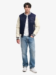 Superdry Blue Vintage Patched Varsity Jacket - Image 3 of 5