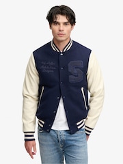 Superdry Blue Vintage Patched Varsity Jacket - Image 4 of 5