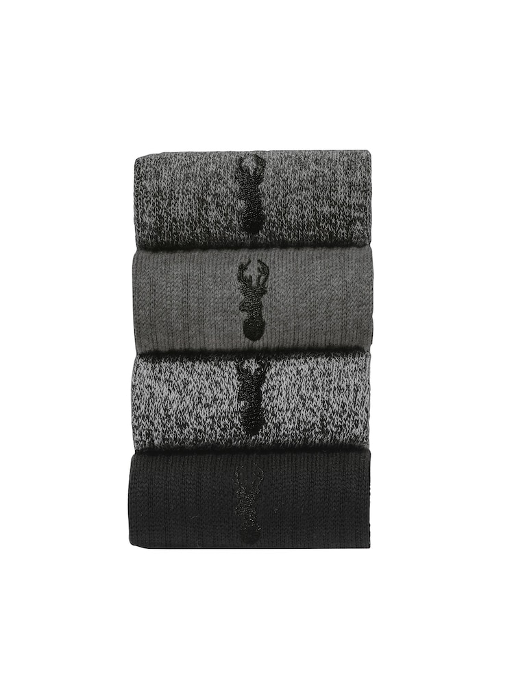 Grey 4 Pack Heavyweight Socks - Image 1 of 5