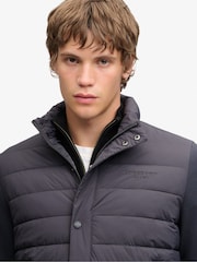 Superdry Grey Interlock Hybrid Jacket - Image 4 of 8