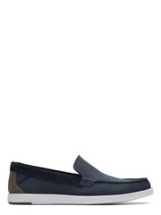 Clarks Blue Nubuck Bratton Loafers Shoes - Image 1 of 7