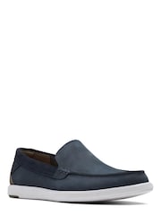 Clarks Blue Nubuck Bratton Loafers Shoes - Image 3 of 7