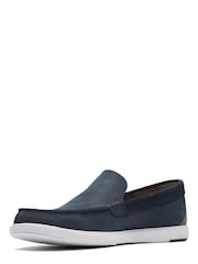 Clarks Blue Nubuck Bratton Loafers Shoes - Image 4 of 7