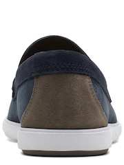 Clarks Blue Nubuck Bratton Loafers Shoes - Image 6 of 7