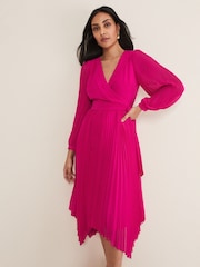Phase Eight Purple Petite Petite Petra Pleat Dress - Image 1 of 5