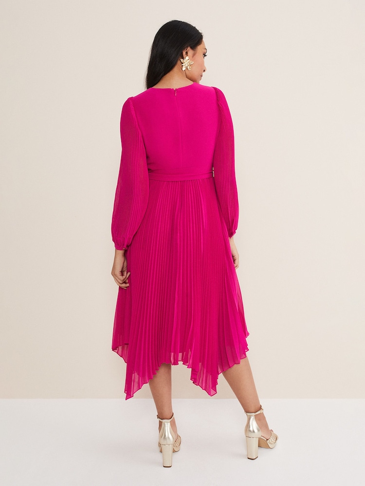 Phase Eight Purple Petite Petite Petra Pleat Dress - Image 2 of 5