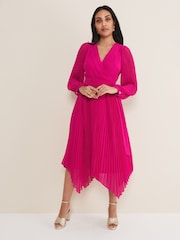 Phase Eight Purple Petite Petite Petra Pleat Dress - Image 3 of 5