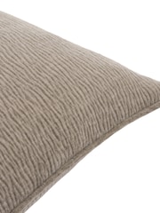 Yard Greige Heath Washed Velvet Textured Fibre Filled Cushion - Image 3 of 3