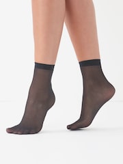 Black 20 Denier Ankle Socks 5 Pack - Image 2 of 4
