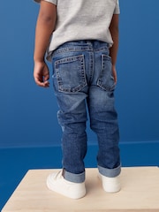Mid Blue Denim 100% Cotton Distressed Jeans (3mths-7yrs) - Image 3 of 8