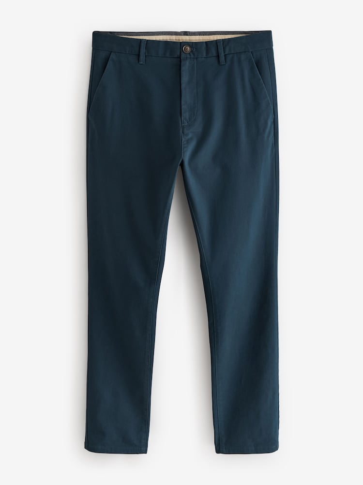 Blue Dark Skinny Fit Stretch Chino Trousers - Image 6 of 9