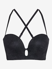 Black Push-up U-Plunge Wired Strapless Bra - Image 5 of 5