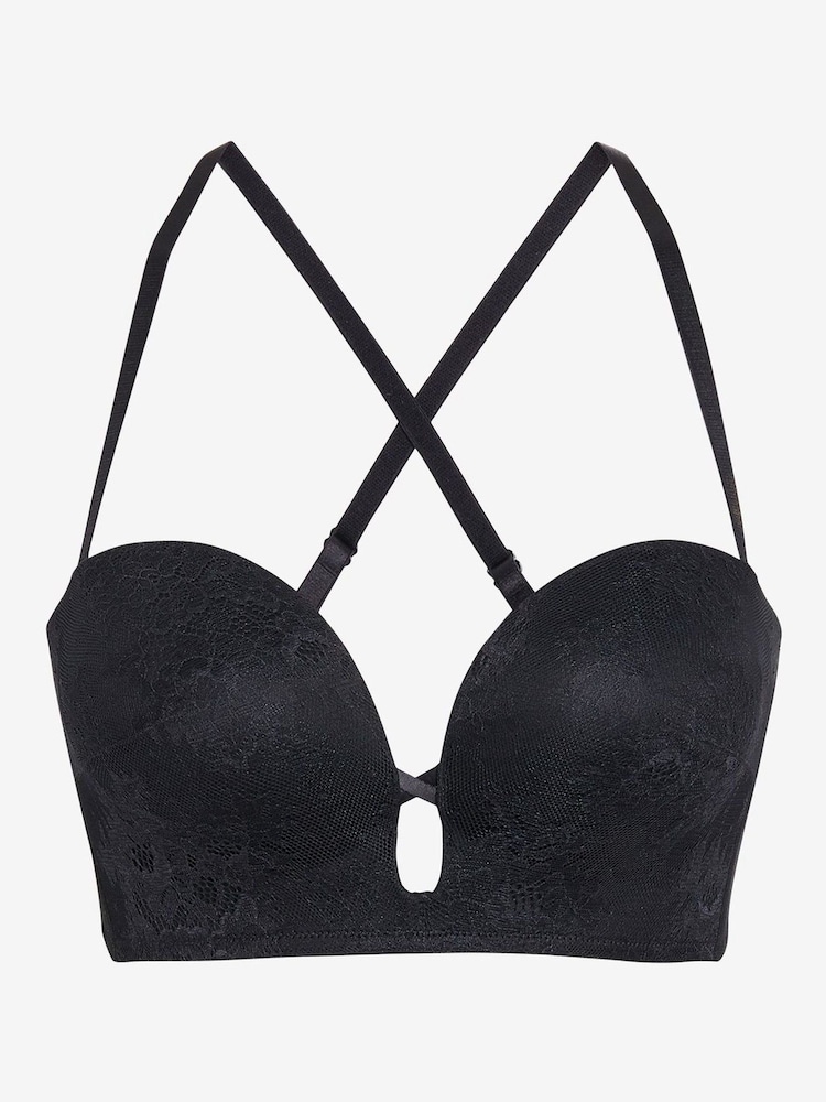 Black Push-up U-Plunge Wired Strapless Bra - Image 5 of 5