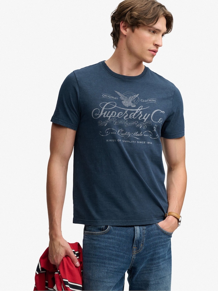 Superdry Blue Mercantile T-Shirt - Image 5 of 5