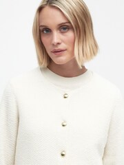Barbour® Cream Celeste Knitted Cardigan - Image 6 of 10