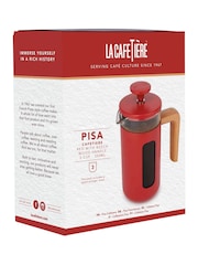 La Cafetiere Red Pisa 3 Cup Glass Cafetiere - Image 6 of 6