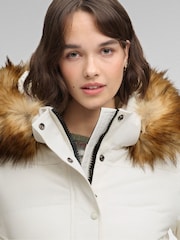 Superdry White Everest Hoodie Bomber Jacket - Image 5 of 8