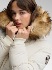 Superdry White Everest Hoodie Bomber Jacket - Image 6 of 8