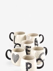 Monochrome Alphabet Mug - Image 2 of 2
