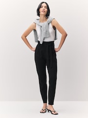 VERO MODA Black High Waisted Paperbag Trousers - Image 3 of 5