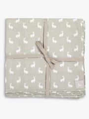 The Little Tailor Grey Muslin 100% Cotton Baby Blanket - Image 1 of 4
