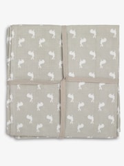 The Little Tailor Grey Muslin 100% Cotton Baby Blanket - Image 2 of 4