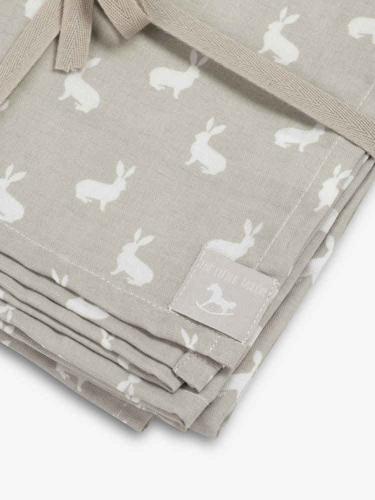 The Little Tailor Grey Muslin 100% Cotton Baby Blanket - Image 3 of 4