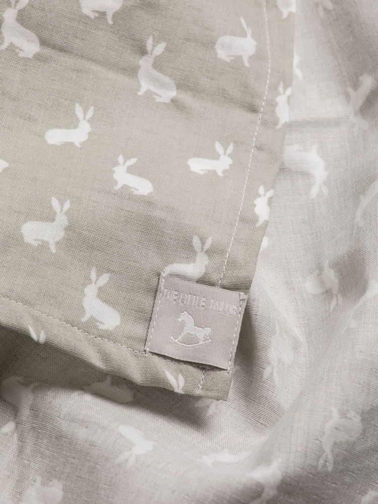 The Little Tailor Grey Muslin 100% Cotton Baby Blanket - Image 4 of 4