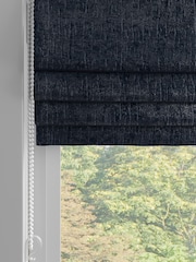 Navy Blue Chenille Made to Measure Roman Blinds - Image 2 of 5