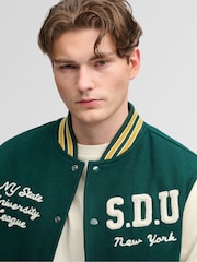 Superdry Green Vintage Patched Varsity Jacket - Image 5 of 6