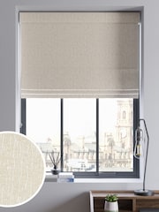 Light Natural Chenille Made to Measure Roman Blinds - Image 1 of 5