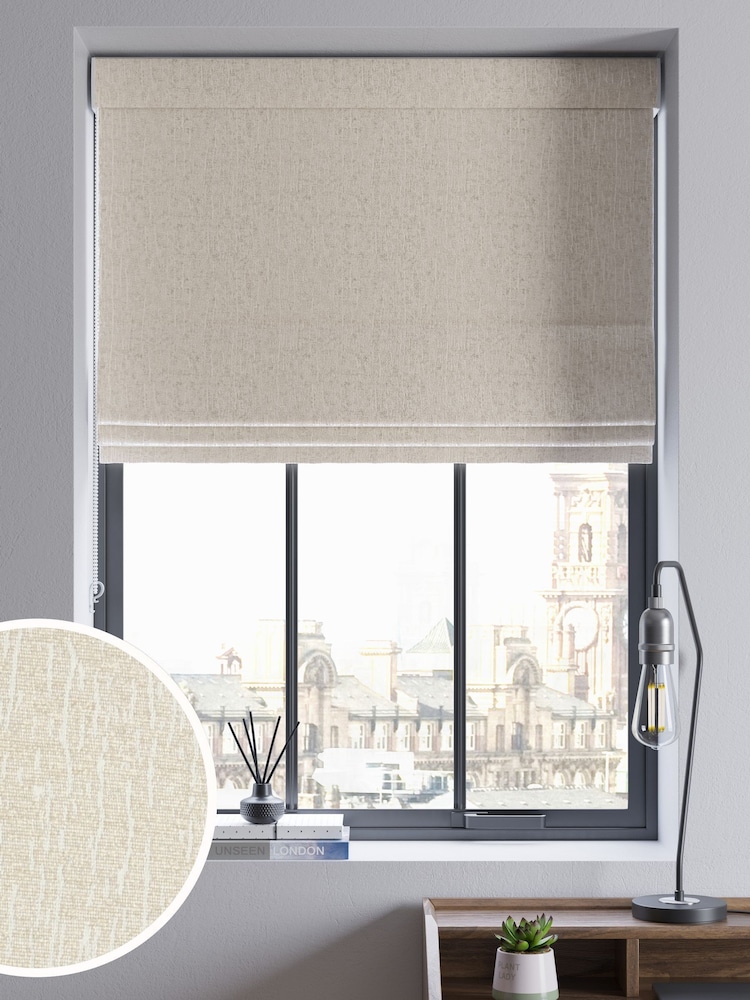 Light Natural Chenille Made to Measure Roman Blinds - Image 1 of 5