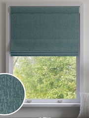 Teal Green Chenille Made to Measure Roman Blinds - Image 1 of 5