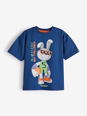 Blue Basketball Bunny Short Sleeve Graphic T-Shirt (3-16yrs) - Image 1 of 3