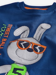 Blue Basketball Bunny Short Sleeve Graphic T-Shirt (3-16yrs) - Image 3 of 3