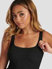 South Beach Black Crinkle Textured Scoop Neck Swimsuit - Image 5 of 6
