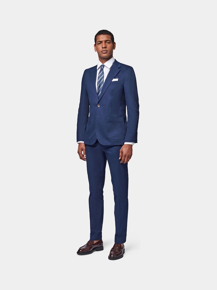 Peckham Rye Navy Blue Regular Fit Contemporary Notched Lapel Jacket - Image 2 of 6