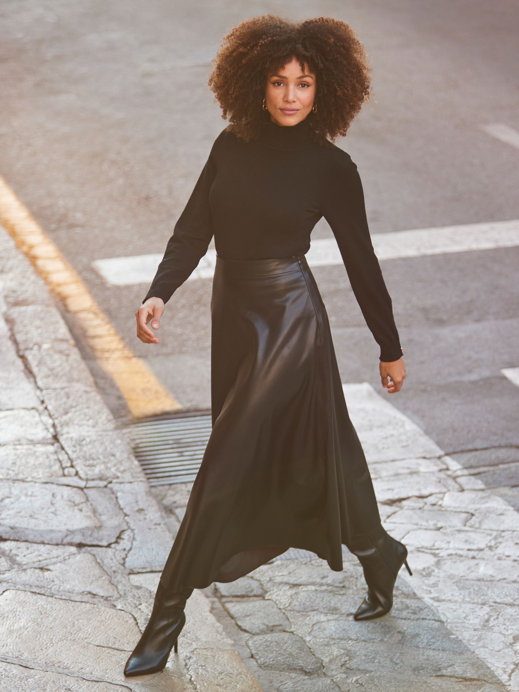 Buy Sosandar Black Faux Leather Midaxi Skirt from Next USA