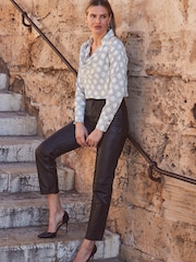 Sosandar White Satin Cowl Neck Top - Image 5 of 6