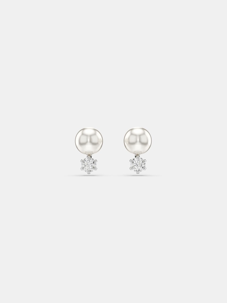 Swarovski Silver Tone Matrix Stud Earrings - Image 1 of 5 Swarovski Silver Tone Matrix Stud Earrings - Image 1 of 5