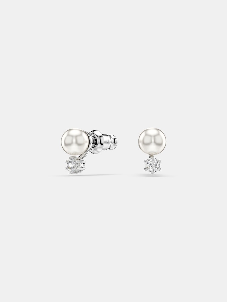 Swarovski Silver Tone Matrix Stud Earrings - Image 2 of 5 Swarovski Silver Tone Matrix Stud Earrings - Image 2 of 5