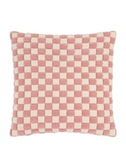 Furn Pink Softie Checkerboard Quilted Fibre Filled Cushion - Image 2 of 4