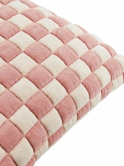 Furn Pink Softie Checkerboard Quilted Fibre Filled Cushion - Image 4 of 4