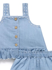 Purebaby Blue Chambray Top & Shorts Set - Image 3 of 5