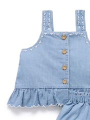 Purebaby Blue Chambray Top & Shorts Set - Image 4 of 5