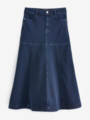 Sosandar Blue Panelled Denim Midi Skirt - Image 5 of 5