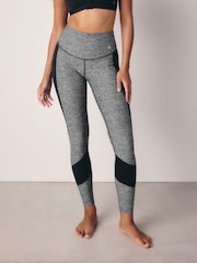 Grey Marl Next Active Sports Tummy Control High Waisted Full Length Sculpting Leggings - Image 1 of 11
